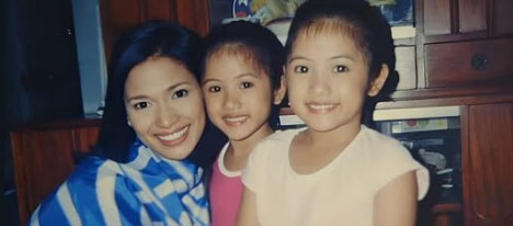 Young Angela and Charice in the Lumen commercial